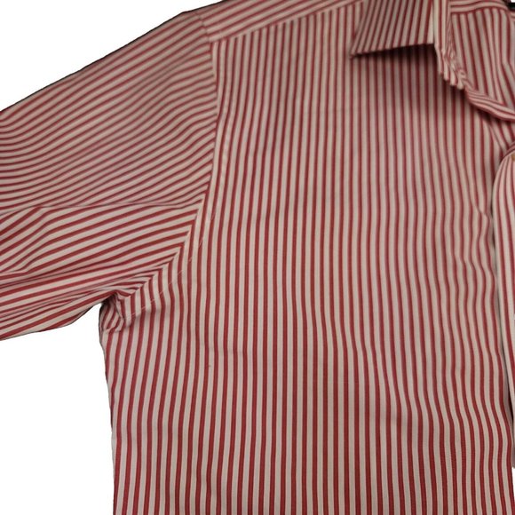 Ralph Lauren Mens 15 32/33 Shirt Black Label Button Up Red Stripe Slim Festive - Picture 4 of 11